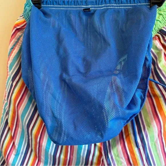 Tommy Hilfiger Multicolored Striped Men’s M Premium Swim Trunks Lined Pockets - Picture 5 of 9